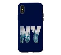 Carcasa para iPhone X/XS New York City Statue of Liberty NY Photo Silhouette