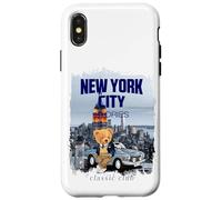 Carcasa para iPhone X/XS New York City Teddy Bear Stories Illustration Graphic Design