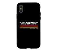 Carcasa para iPhone X/XS Newport Rhode Island Retro Rayas Vintage Diseño Costero