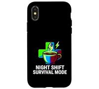Carcasa para iPhone X/XS Night Shift Survival Mode Nurse Medical Coffee