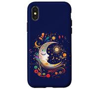 Carcasa para iPhone X/XS Night Sky Moon Lunar Stars Sun Love Galaxy