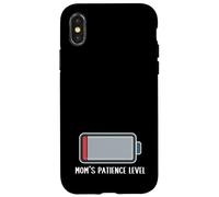 Carcasa para iPhone X/XS Nivel de Paciencia de mamá batería agotada Divertido Diciendo Linda mamá