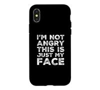Carcasa para iPhone X/XS No Estoy Enojado Esto es Solo mi Cara Sarcástico Divertido Estado de ánimo Citas