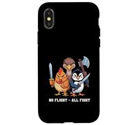 Carcasa para iPhone X/XS No Flight - All Fight Fun Bird Psychology Joke
