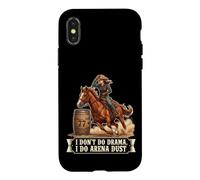 Carcasa para iPhone X/XS No Hago Teatro, Hago Arena Dust Funny Barrel Racing Cowgirl