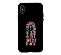 Carcasa para iPhone X/XS No Hay Necesidad de temer: la tía Avery está aquí. Nombre: Rainbow Auntie