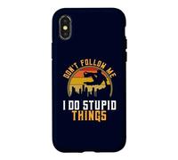 Carcasa para iPhone X/XS No me sigas Hago estupideces Retro Parkour Urban