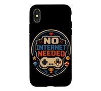 Carcasa para iPhone X/XS No se Necesita Internet, Simplemente presione Start Retro Gamer