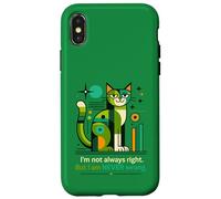 Carcasa para iPhone X/XS No Siempre Tengo razón, Pero Nunca Estoy Equivocado, Gato Divertido