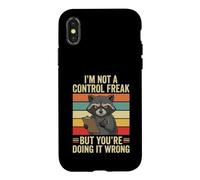 Carcasa para iPhone X/XS No Soy un Monstruo del Control Mapache Diversión Haciéndolo Mal Sarcástico