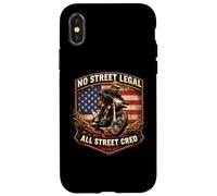 Carcasa para iPhone X/XS No Street Legal All Street Cred American Dirt Bike Rider USA