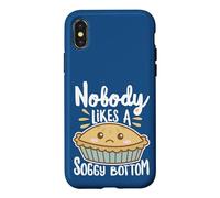 Carcasa para iPhone X/XS Nobody Likes A Soggy Bottom British Baking Texto Blanco