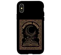 Carcasa para iPhone X/XS Nocturnal Reader Dark Academia Estética Amante de los Libros Luna