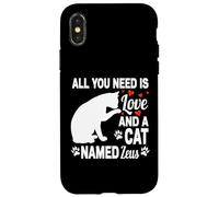 Carcasa para iPhone X/XS Nombre de Gato Personalizado Zeus Lindo Gatito Amante de Las Mascotas