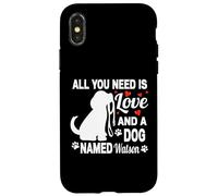 Carcasa para iPhone X/XS Nombre de Perro Personalizado Watson Lindo Perro Amante de Las Mascotas