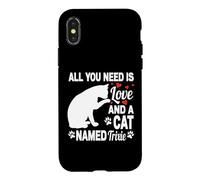 Carcasa para iPhone X/XS Nombre Personalizado de Gato Trixie Cute Kitten Pet Lover