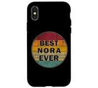 Carcasa para iPhone X/XS Nombre Personalizado Nora I Love Nora Retro Vintage Style