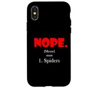 Carcasa para iPhone X/XS Nope Meme Definition Anti Spiders Funny Arachnophobia Spider