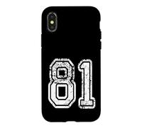 Carcasa para iPhone X/XS Número 81 Grungy White Sports Team Style