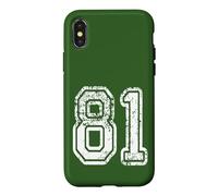 Carcasa para iPhone X/XS Número 81 Grungy White Sports Team Style
