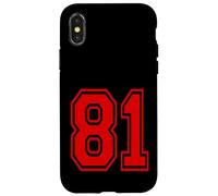 Carcasa para iPhone X/XS Número 81 Red Sports Team Style