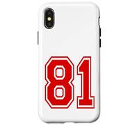 Carcasa para iPhone X/XS Número 81 Red Sports Team Style