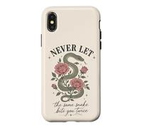 Carcasa para iPhone X/XS Nunca Dejes Que la Misma Serpiente te muerda Dos Veces Serpent Rose