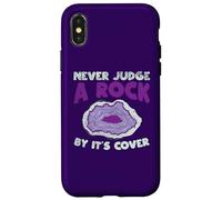 Carcasa para iPhone X/XS Nunca juzgues a una Roca por su Portada Funny Rockhounding
