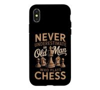 Carcasa para iPhone X/XS Nunca Subestimes a un Anciano Que Juega ajedrez
