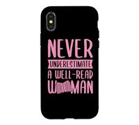 Carcasa para iPhone X/XS Nunca Subestimes a una Mujer Bien leída Alfabetización Feminista