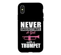 Carcasa para iPhone X/XS Nunca Subestimes a una Mujer con un trompetista