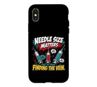 Carcasa para iPhone X/XS Nurses Needle Size Matters Funny Nursing