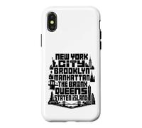 Carcasa para iPhone X/XS NYC New York City Boroughs Skyline Brooklyn Manhattan