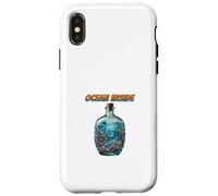 Carcasa para iPhone X/XS Océano Dentro Botella Arte Vida Marina Espiral Escena