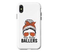 Carcasa para iPhone X/XS Ocupado Raising Ballers Baloncesto Moño desordenado Día de la Madre