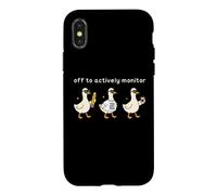 Carcasa para iPhone X/XS Off to Actively Monitor Teacher Testing Day Funny Goose