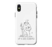 Carcasa para iPhone X/XS Off To Cause A Kerfuffle Wizard Bigfoot Funny Sasquatch