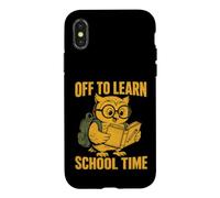 Carcasa para iPhone X/XS Off To Learn School Time Owl Student Reading