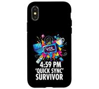 Carcasa para iPhone X/XS Office Worker 4:59 PM Quick Sync Survivor Meme
