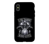 Carcasa para iPhone X/XS Oficial Spiral Nine Lives Motorcycle Rider Gothic Fantasy