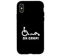 Carcasa para iPhone X/XS Oh Crap Wheelchair Birthday Handicap Disability Funny