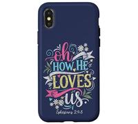 Carcasa para iPhone X/XS Oh How He Loves Us Efesios Fe Cristiana Versículo de la Biblia