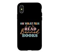 Carcasa para iPhone X/XS Oh What Fun it is to Read Banned Books and Coffee Fight Evil