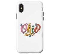 Carcasa para iPhone X/XS Ohio Butterfly Script Cute Girl State Pride, Women & Kids