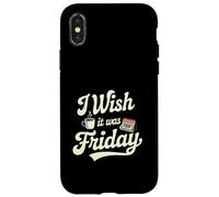 Carcasa para iPhone X/XS Ojalá Fuera Viernes café TGIF Vibes de Fin de Semana