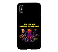 Carcasa para iPhone X/XS Oktoberfest I'm On My Wurst Comportamiento Pulpo Pixel Art Cerveza