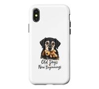 Carcasa para iPhone X/XS Old Dogs New Beginnings Senior Rescue Dog Cute Rescue Dog