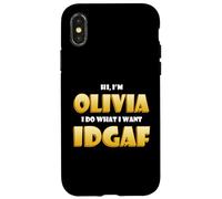 Carcasa para iPhone X/XS Olivia Joke Idgaf Meme Cute Halloween Costume For Olivias
