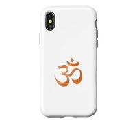 Carcasa para iPhone X/XS Om Print Yoga marrón Desvanecido Ohm Mantra Símbolo Sánscrito AUM