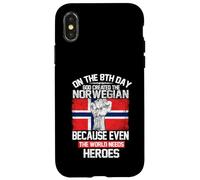 Carcasa para iPhone X/XS On The Eighth Day God Created The Norwegian Pride Heroes